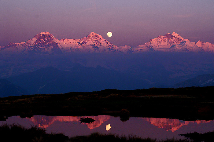 Abendlicht am Jungfraumassiv / Foto: Fritz Bieri