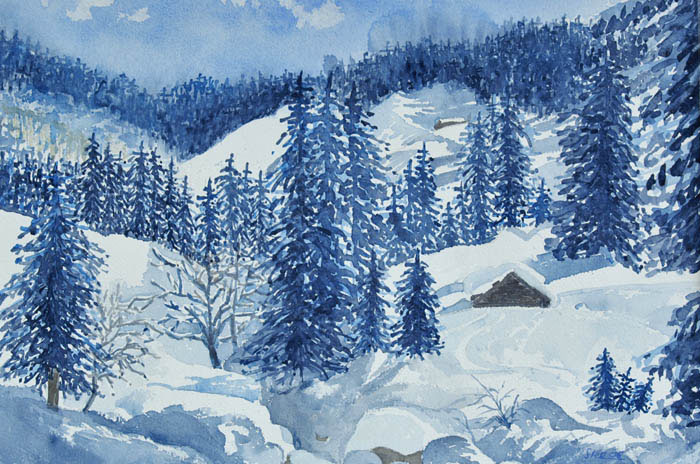 Aquarell von Eveline Steiner / Foto: Fritz Bieri