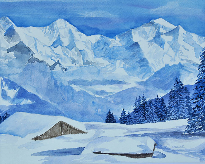 Aquarell von Eveline Steiner / Foto: Fritz Bieri