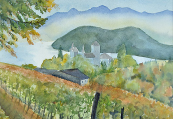 Aquarell von Eveline Steiner / Foto: Fritz Bieri