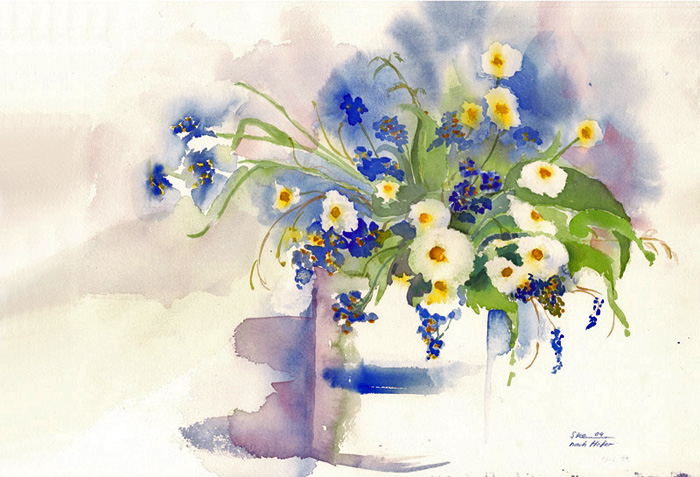 Aquarell von Eveline Steiner / Foto: Daniel Zobrist