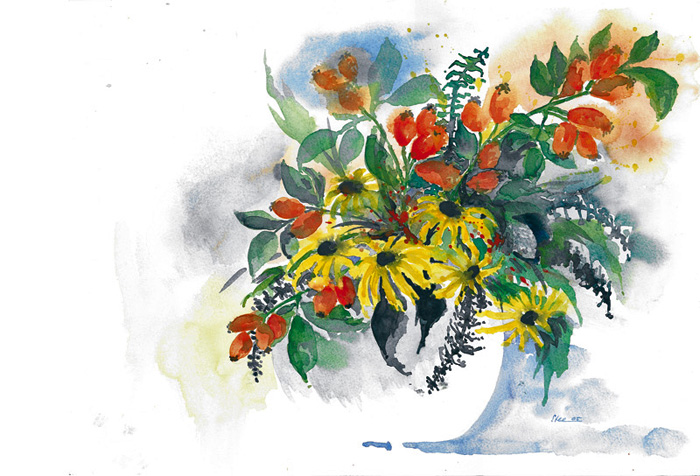 Aquarell von Eveline Steiner / Foto: Daniel Zobrist