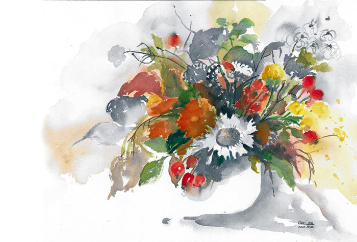 Aquarell von Eveline Steiner / Foto: Daniel Zobrist