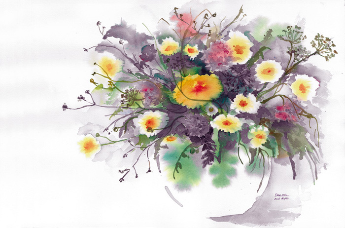 Aquarell von Eveline Steiner / Foto: Daniel Zobrist