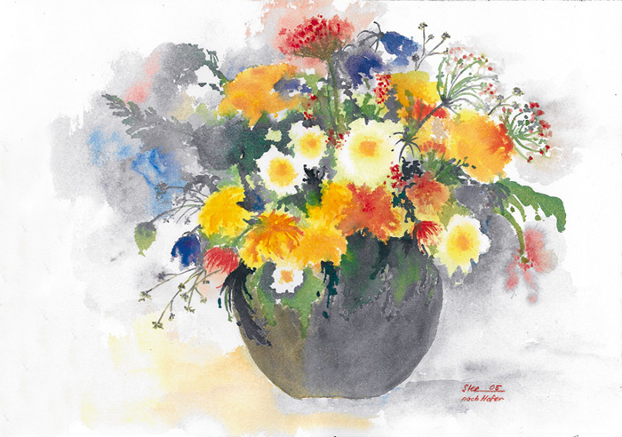 Aquarell von Eveline Steiner / Foto: Daniel Zobrist