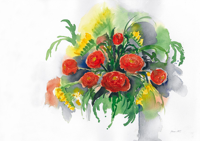 Aquarell von Eveline Steiner / Foto: Daniel Zobrist
