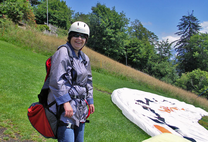 Barbara Stephenson / Startplatz Amisbühl Beatenberg / Foto: Heinz Rieder